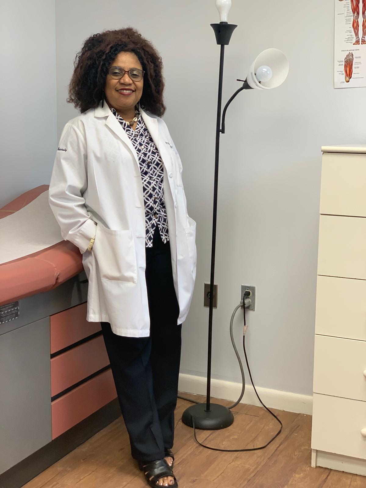 Founder of Adolice Empowerment & Awareness Organization in a clinic