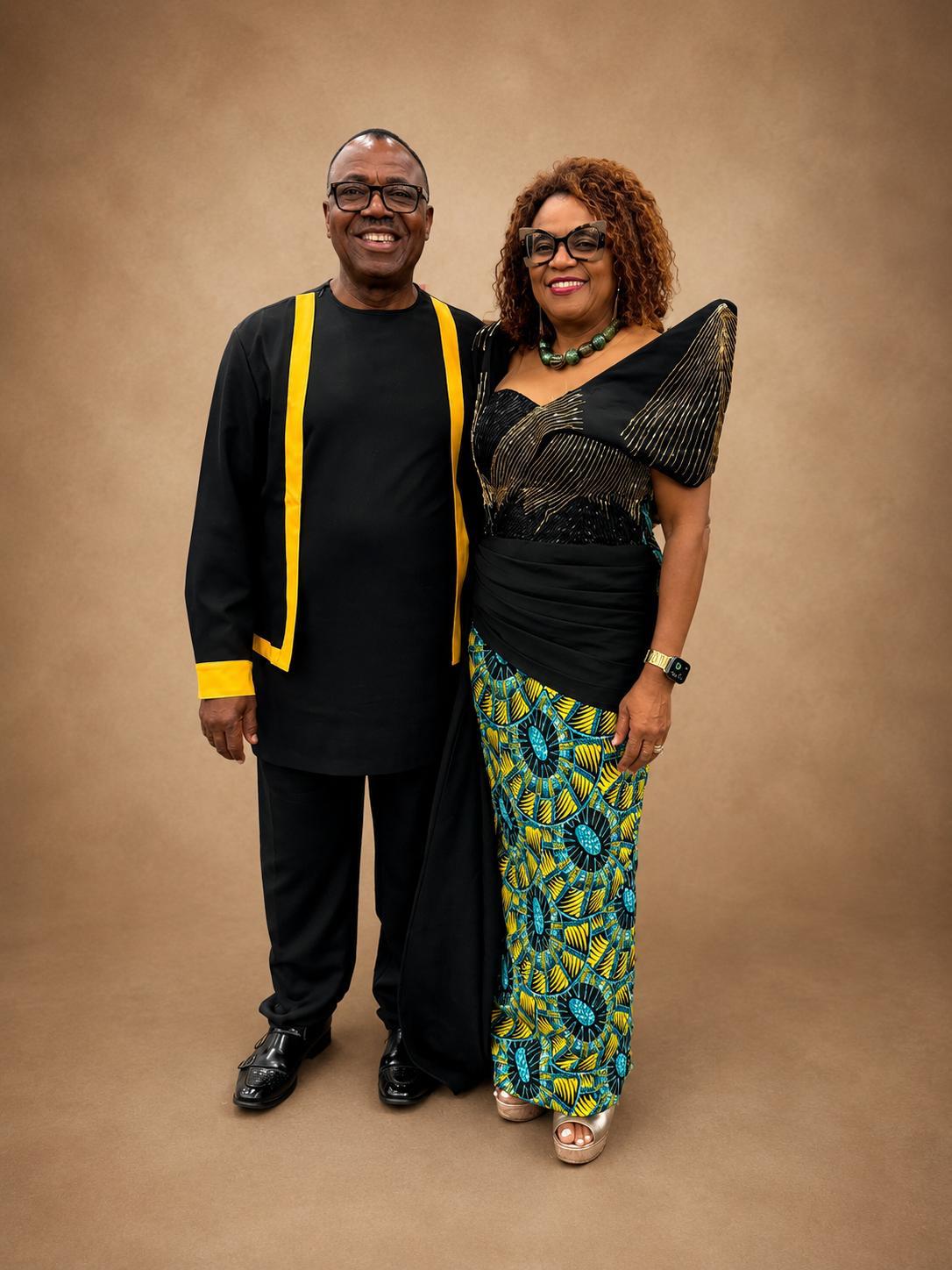 Adolice leadership couple in formal traditional attire